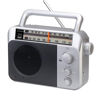 Retekess TR604 Tragbares Radio, FM AM-Analogempfänger, Silber