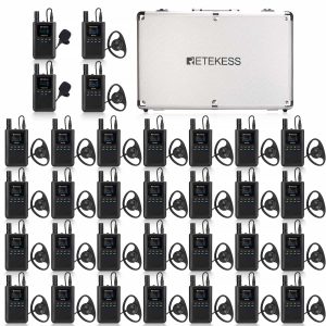 Retekess TT125 Flüster Tour Guide System, Lange Akkulaufzeit, mit 32x-Ladekoffer[F9644AX2-F9644BX30-F9644C]